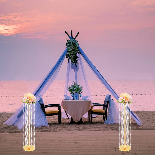 2Pcs 35.4Inch Tall Wedding Centerpieces Elegant Flower Vases