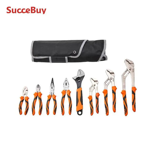 SucceBuy 8-Piece High Carbon Steel Pliers Set with Tool Bag