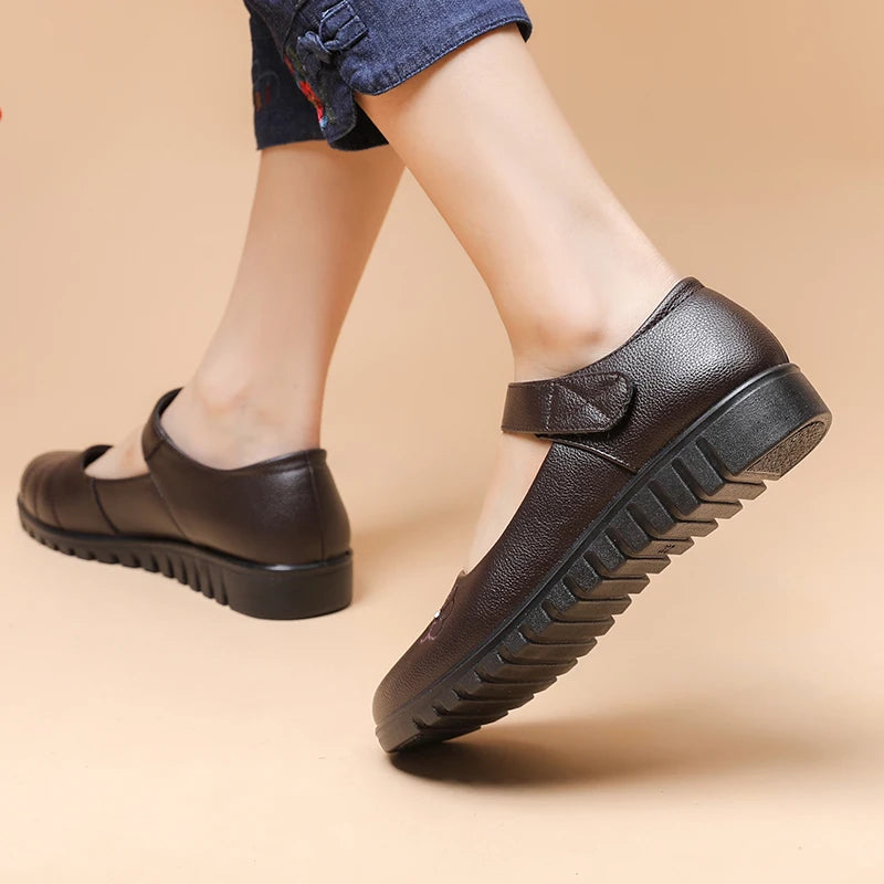 Women's Floral Embroidery Work Flats by Department Brand