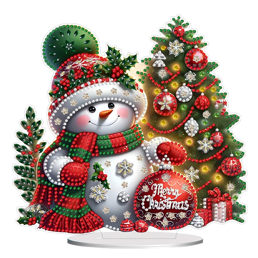 Christmas Snowman Diamond Painting Ornament Kit for Home Decor