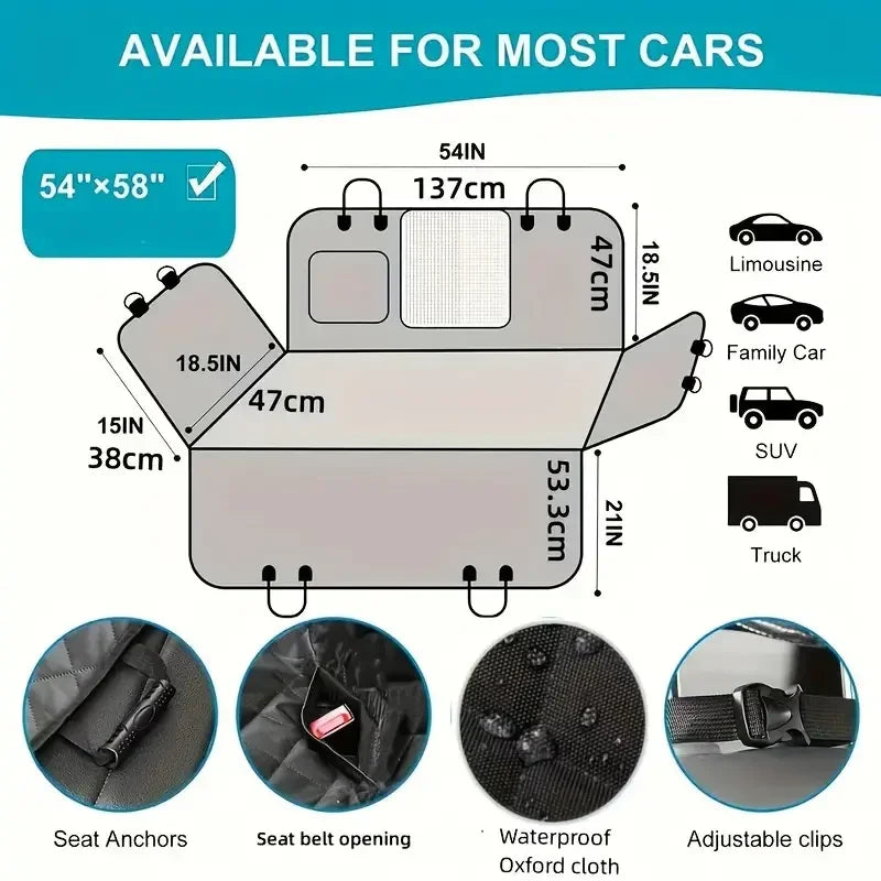Breed Dog Car Seat Cover Waterproof Scratch Proof Hammock Style