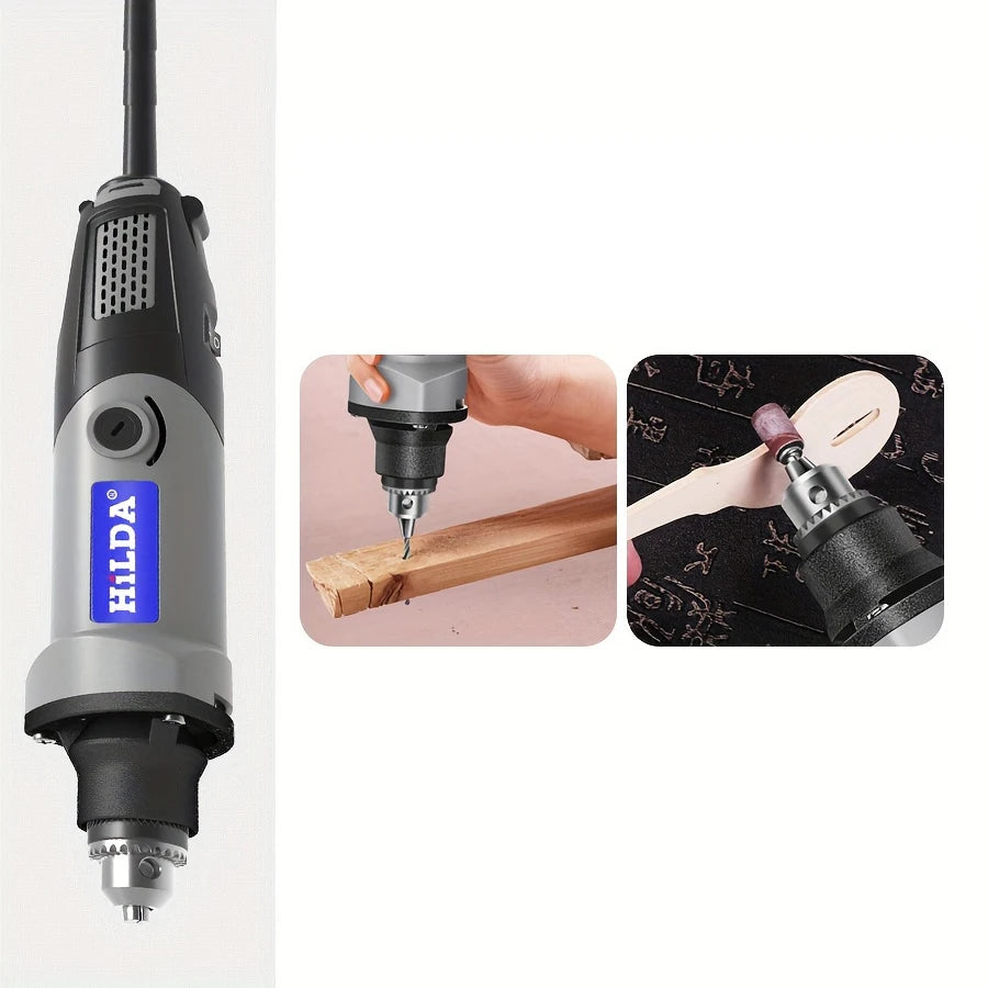HILDA 500W Rotary Tool Kit Variable Speed Accessories for DIY Engraving Pen Jewelry Metal Glass Mini Wireless Drill