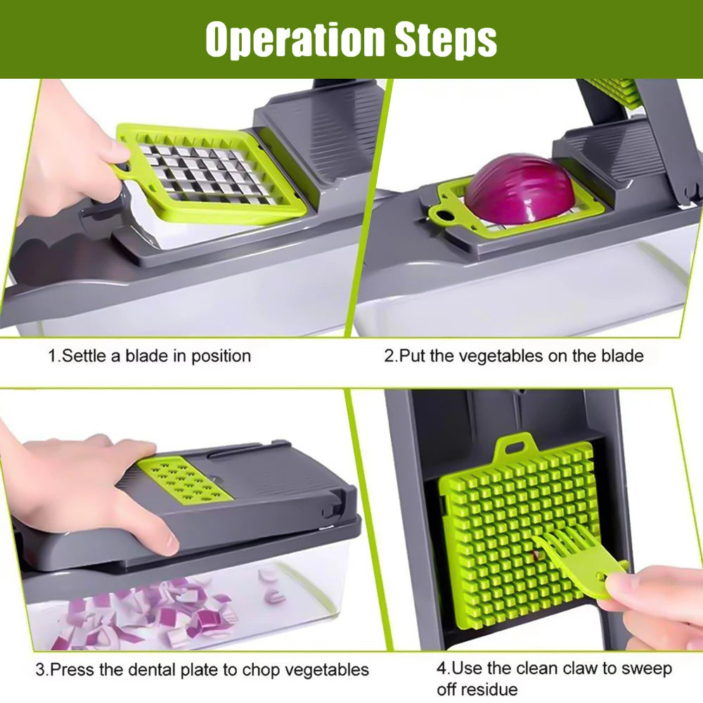 14 in 1 Multifunctional Vegetable  Manual Chopper