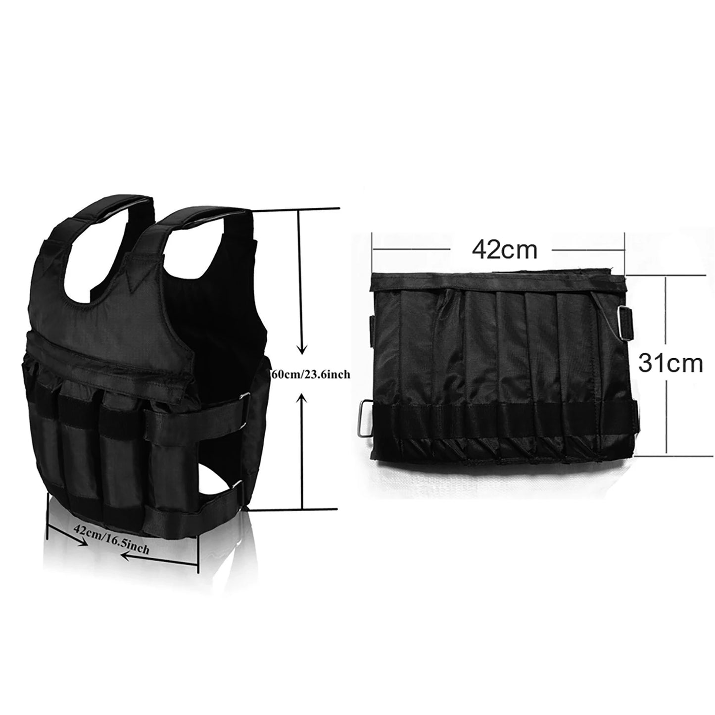 LIXADAH Weight Vest 50KG Maximum Loading Adjustable Training