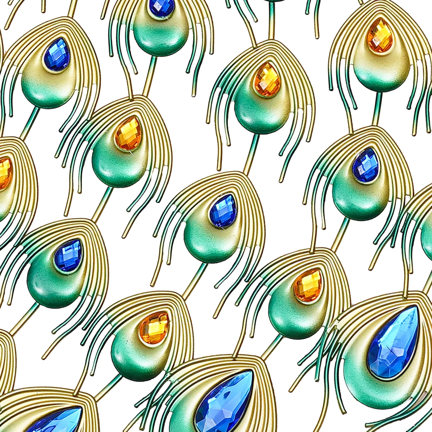 Luxury Peacock Wall Clock Metal 3D Art 8.26 Inch Decor