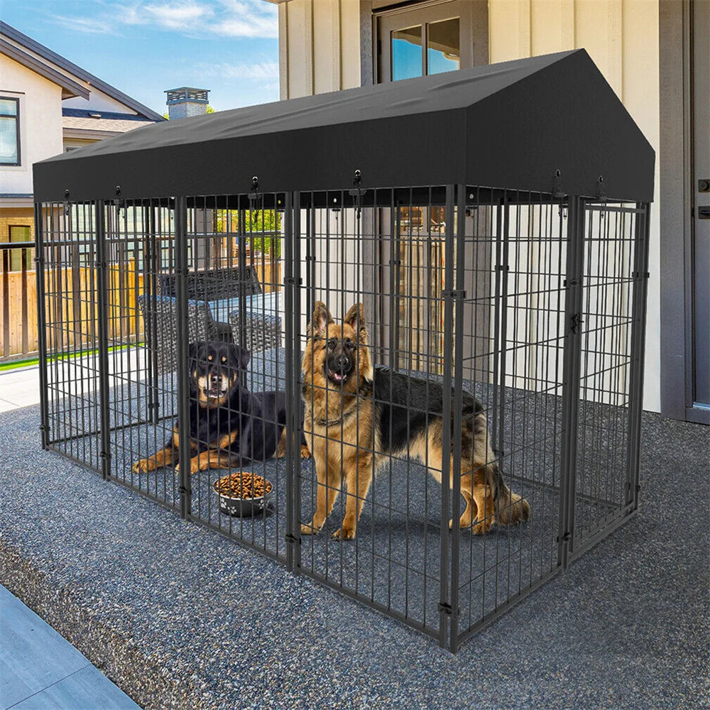 BORWARTH Heavy Duty Dog Kennel Welded Metal Playpen Roof