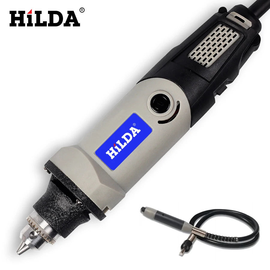 HILDA 500W Rotary Tool Kit Variable Speed Accessories for DIY Engraving Pen Jewelry Metal Glass Mini Wireless Drill