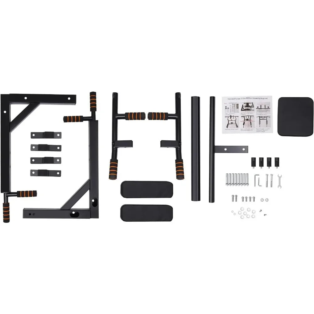 Multi Grip Wall Mount Pull Up Bar and Dip Station