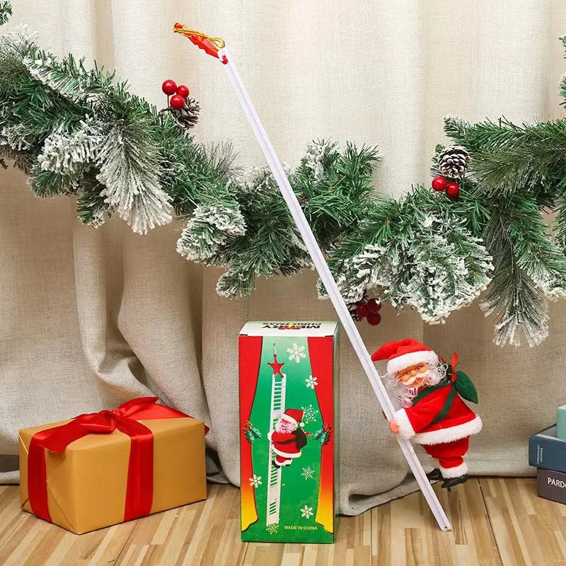 Christmas Decoration Electric Ladder Climbing Rope Santa Claus Gift Black Ladder Pendant
