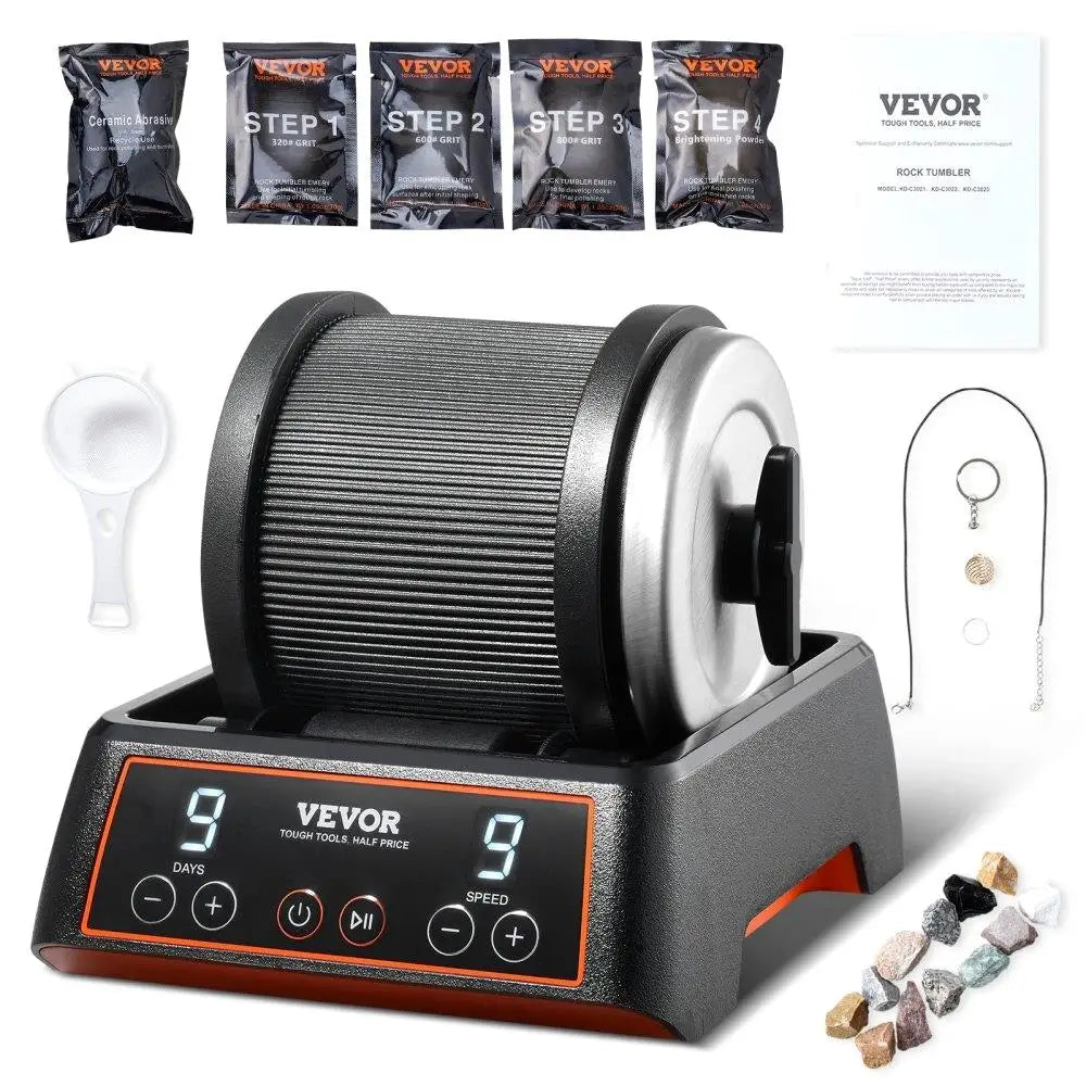 Hign-concerned Rock Tumbler Kit with 9 Speeds and Timer