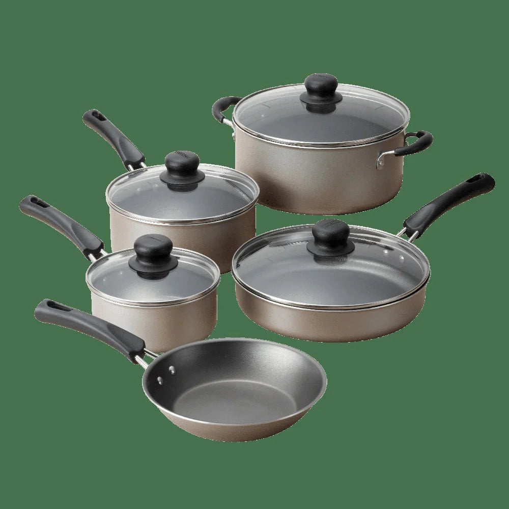 XMSJ Nonstick Cookware Set With Tempered Glass Lids