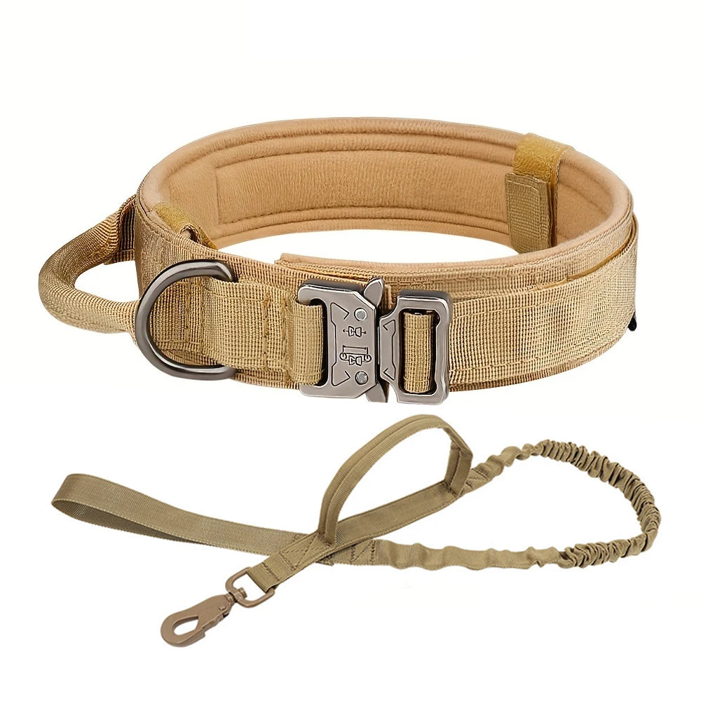 Dog Training Collar Adjustable Tactical Dog Collar and Leash Set with Control Handle for Small and Large Dogs