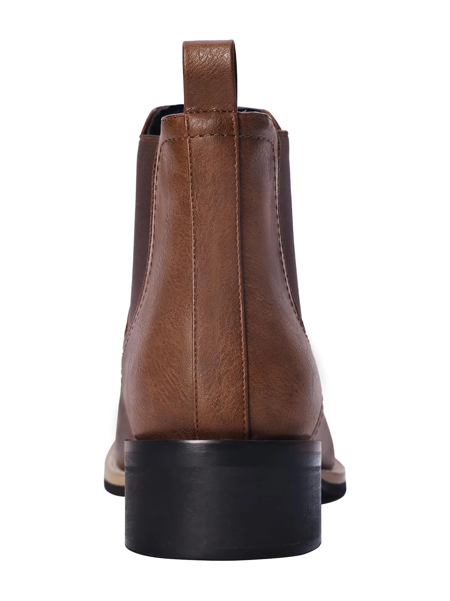 Western Cowboy Boots for Men Mens Square Toe Chelsea Boots Ankle Cowboy Boots for Men Casual Retro Stylish Brown