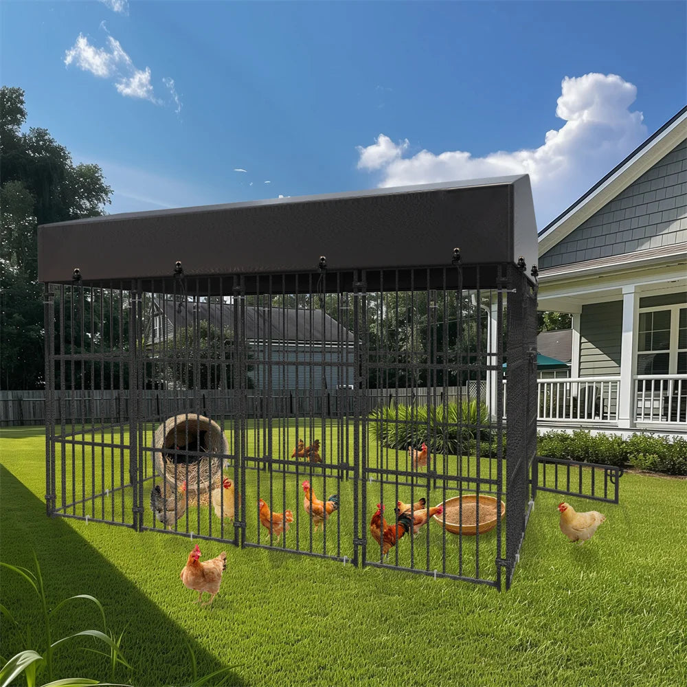BORWARTH Heavy Duty Dog Kennel Welded Metal Playpen Roof