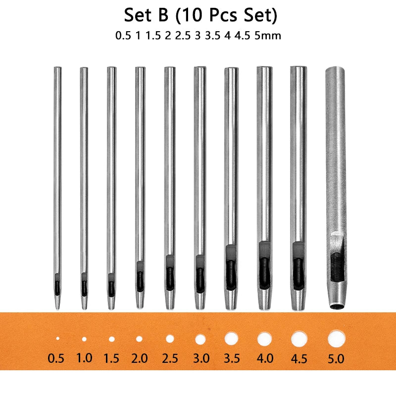 Hollow Punch Set for Leather Craft and Fabric Projects