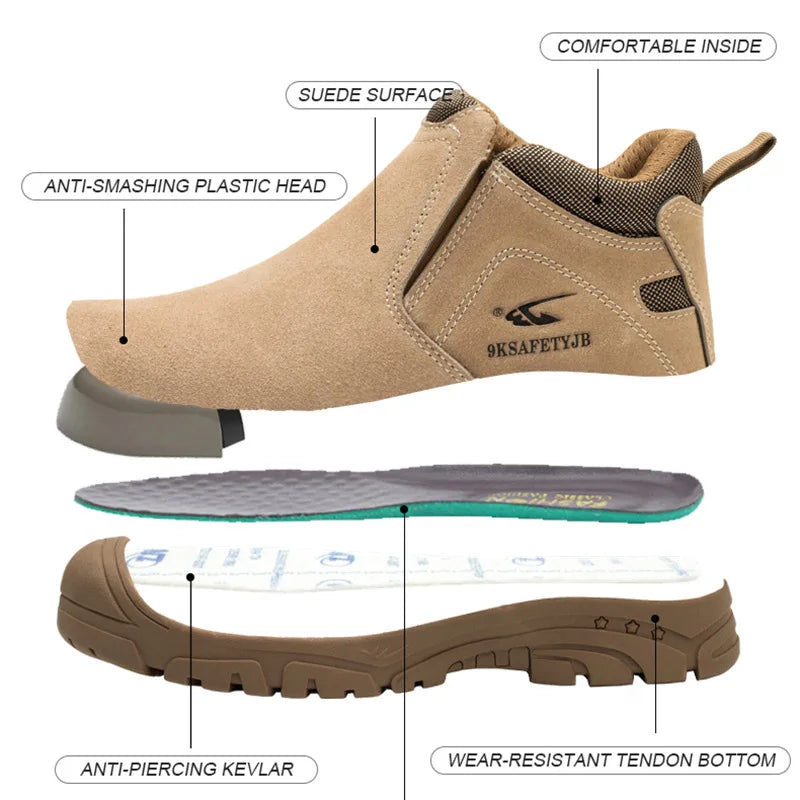 Men Safety Shoes Steel Toe Puncture Indestructible Boots
