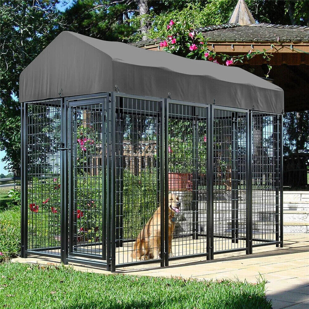 BORWARTH Heavy Duty Dog Kennel Welded Metal Playpen Roof