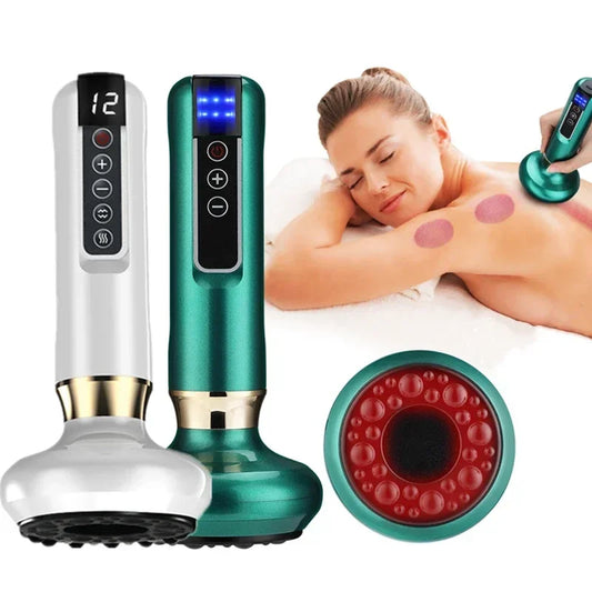 Tricolor Electric Massager Gua Sha Anti Cellulite Vacuum Suction Cup Beauty Health Scraping Infrared Heat Slimming Massage Therapy