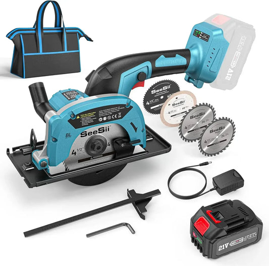 Seesii Cordless Circular Saw 20V Brushless For Wood Plastic