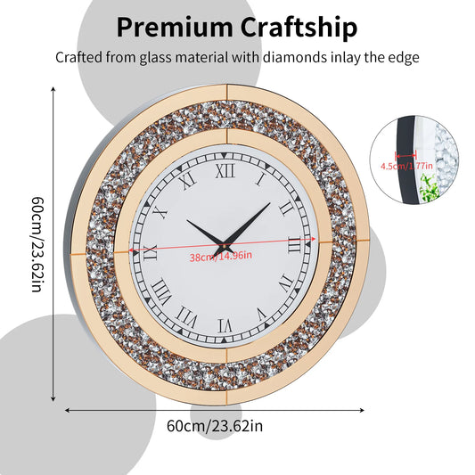 Shining Mirrored Wall Clock