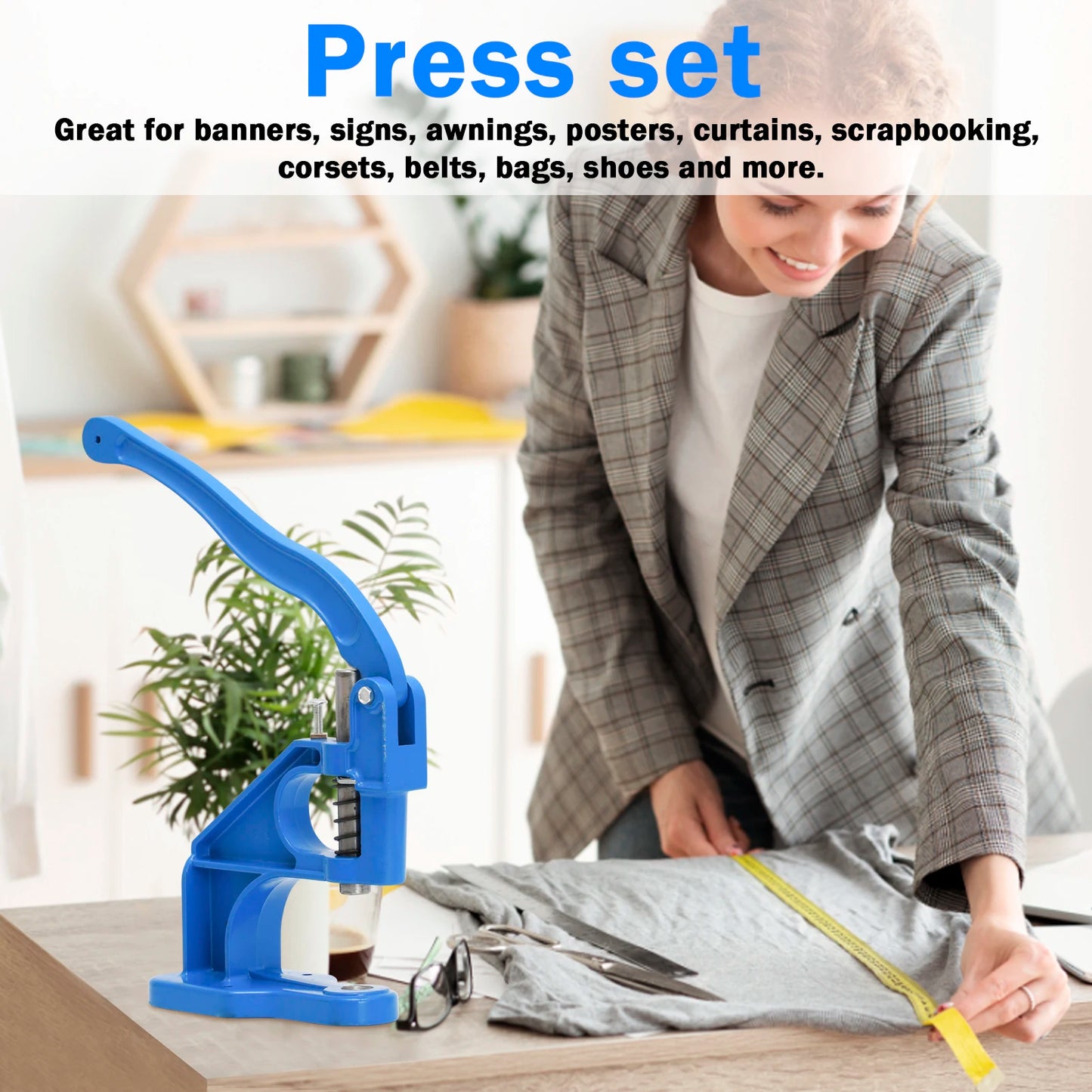 Hign-Concerned Manual Grommet Machine Eyelet Press 3 Dies
