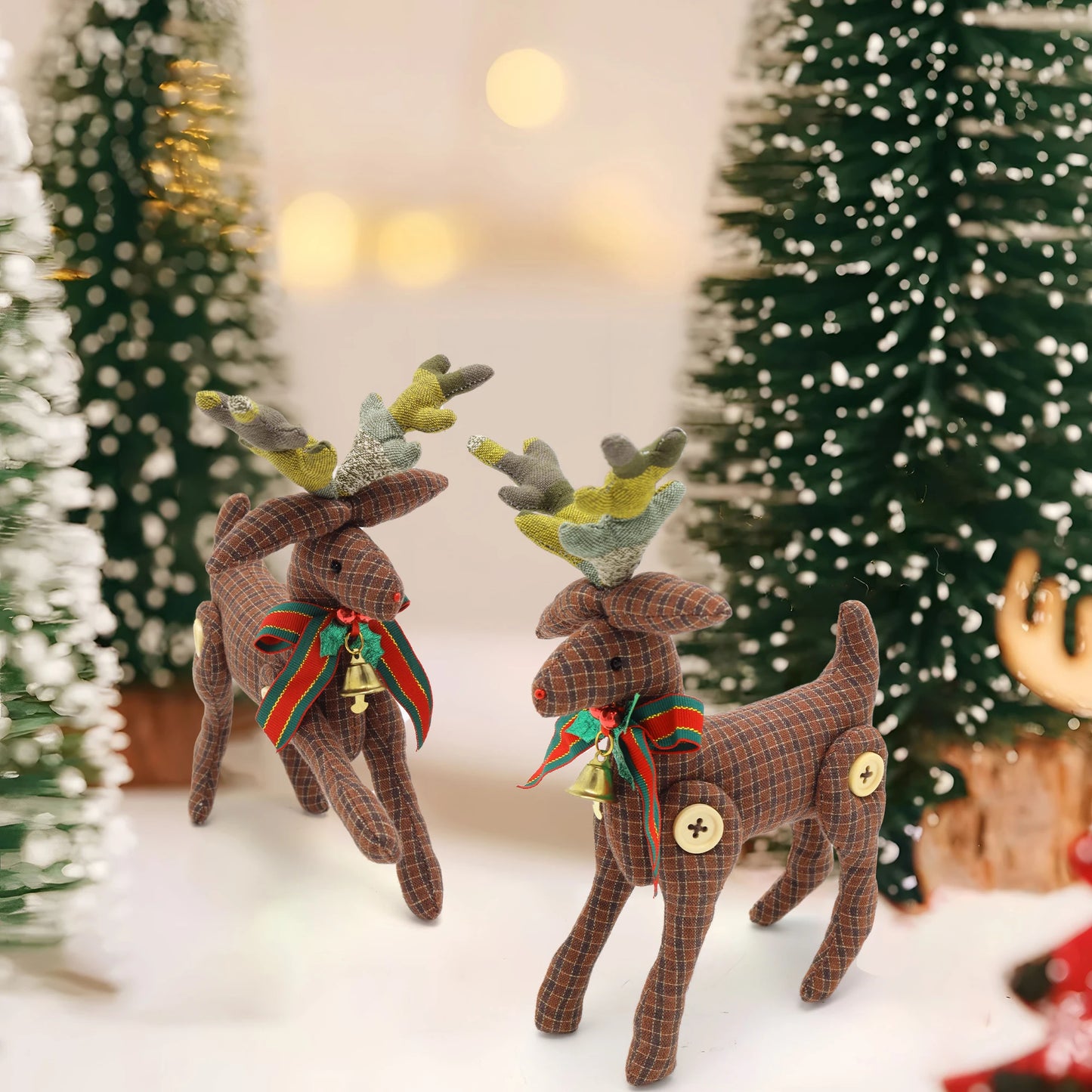 Posable Reindeer Christmas Decorations Set for Festive Decor