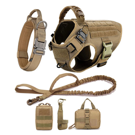 Large Dog Harness And Leash Set For German Shepherd And Malinois Training Walking Vest And Collar For Medium And Large Dogs