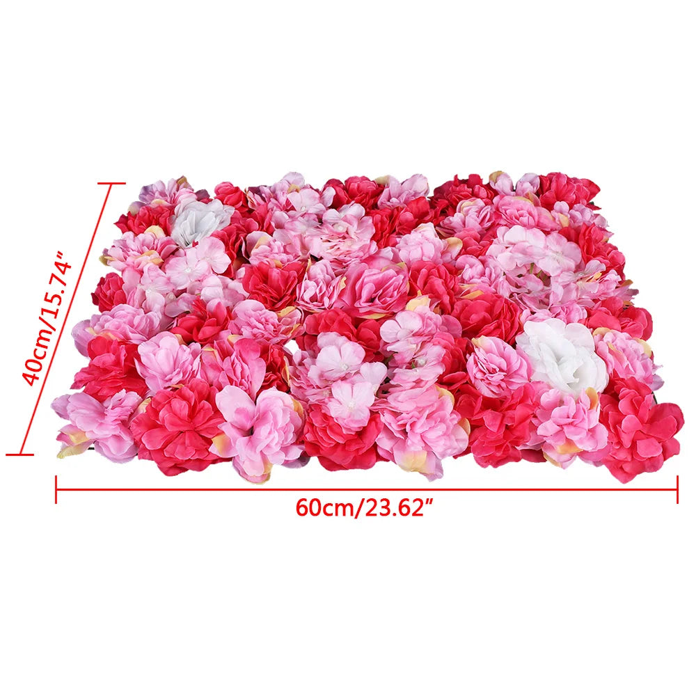 12-Piece Flower Wall Panel Set Silk Dahlia and Rose for Wedding Party Home Decorations