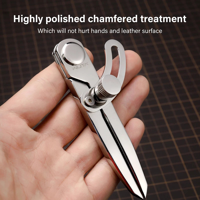 WUTA 304 Stainless Steel Leather Compass and Wing Divider Tool