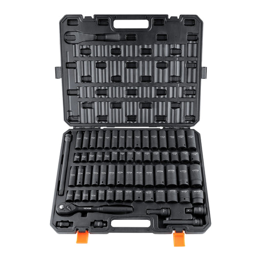 SucceBuy 65-Piece 1/2 Inch Drive Impact Socket Set Cr-V Steel