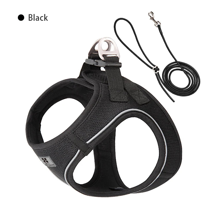 Adjustable Reflective Dog Harness and Leash Set for Walking