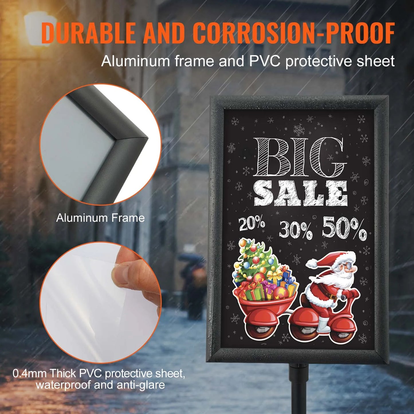 VEVOR Pedestal Sign Holder Adjustable Floor Poster Stand