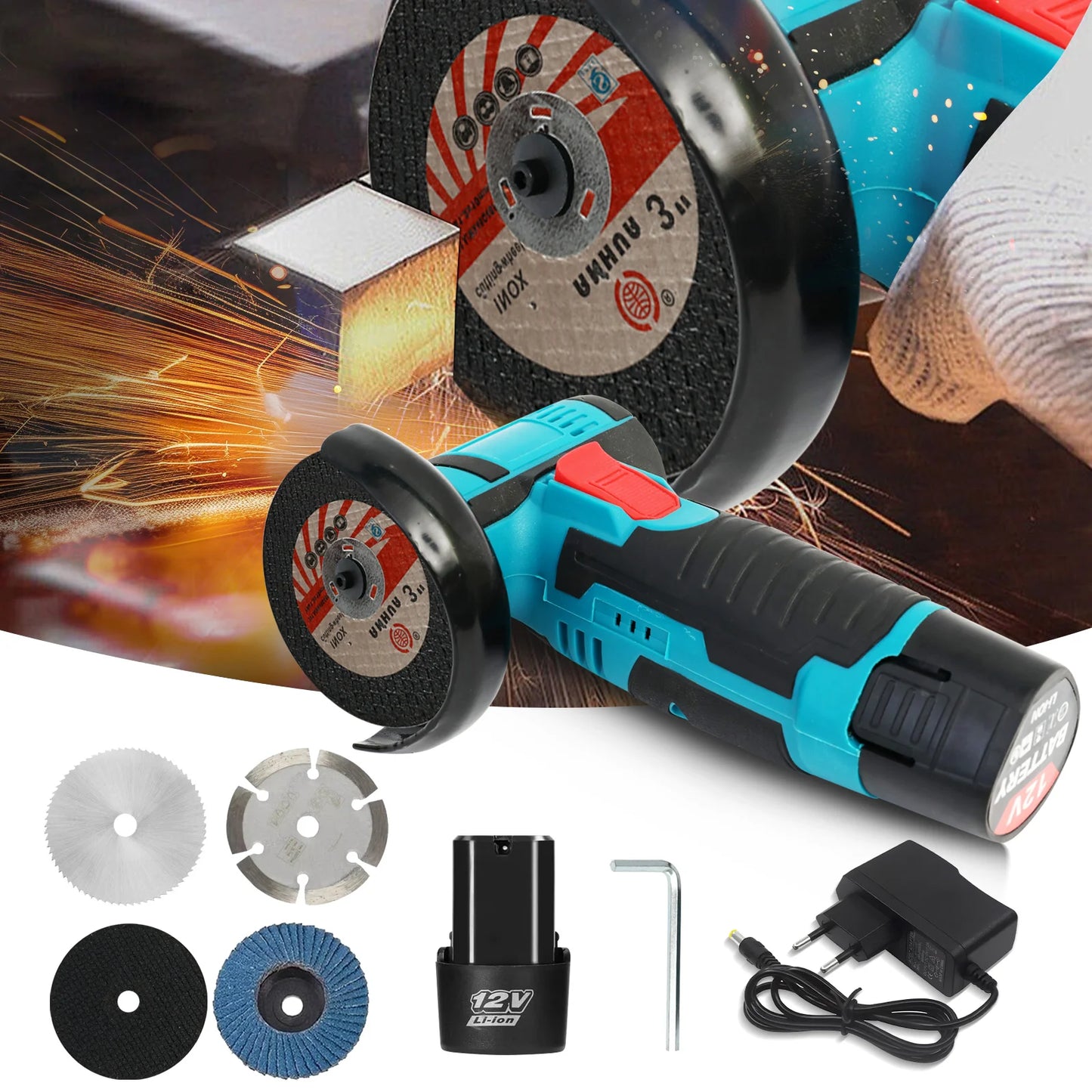 Cordless Angle Grinder and Car Polisher with Brushless Motor