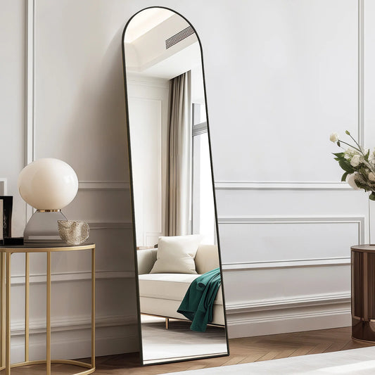 JHK Full Body Wall Mirror 59 Inch by 16 Inch or 64 Inch by 21 Inch Standing or Wall Hanging with Aluminum Alloy Frame for Bedroom and Cloakroom Decoration