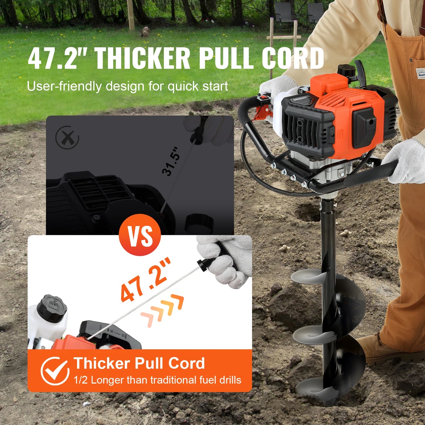 SucceBuy Gas Powered Post Hole Digger for Easy Ground Boring