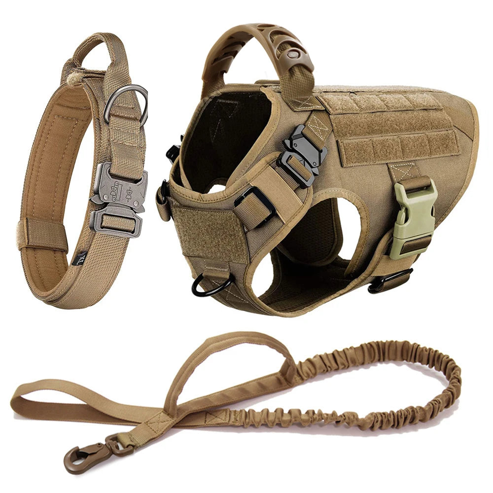 Large Dog Harness And Leash Set For German Shepherd And Malinois Training Walking Vest And Collar For Medium And Large Dogs
