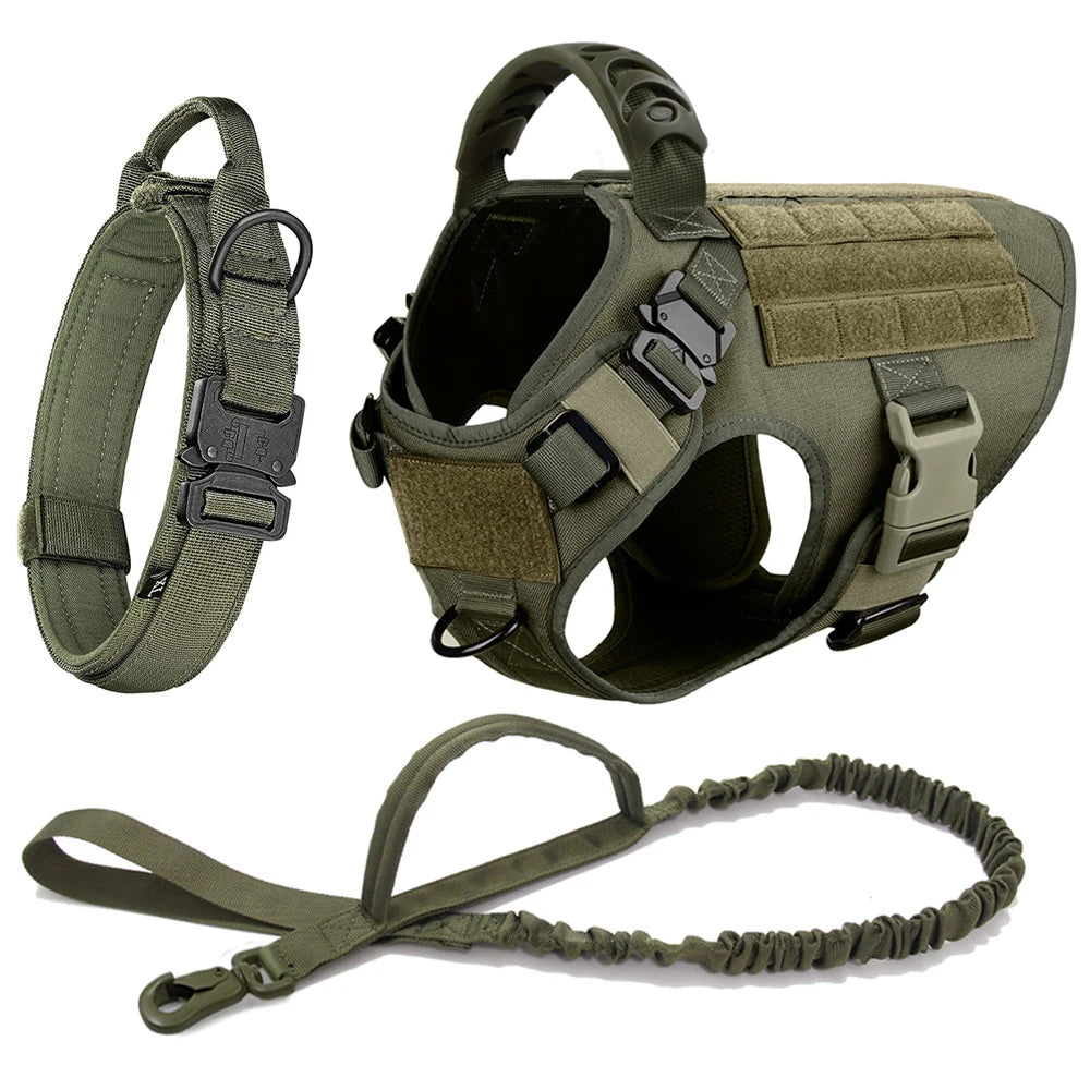 Large Dog Harness And Leash Set For German Shepherd And Malinois Training Walking Vest And Collar For Medium And Large Dogs