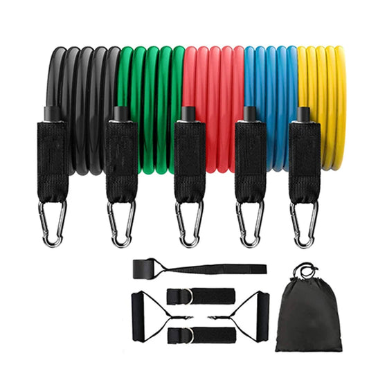 Latex Resistance Pull Bands Rope for Pilates Yoga CrossFit Fitness 11 Piece Set